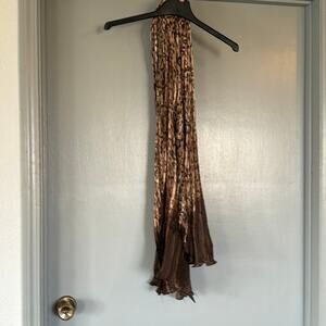 Long Women's Ombre Cheetah Crinkle Scarf  Polyester  72 inches